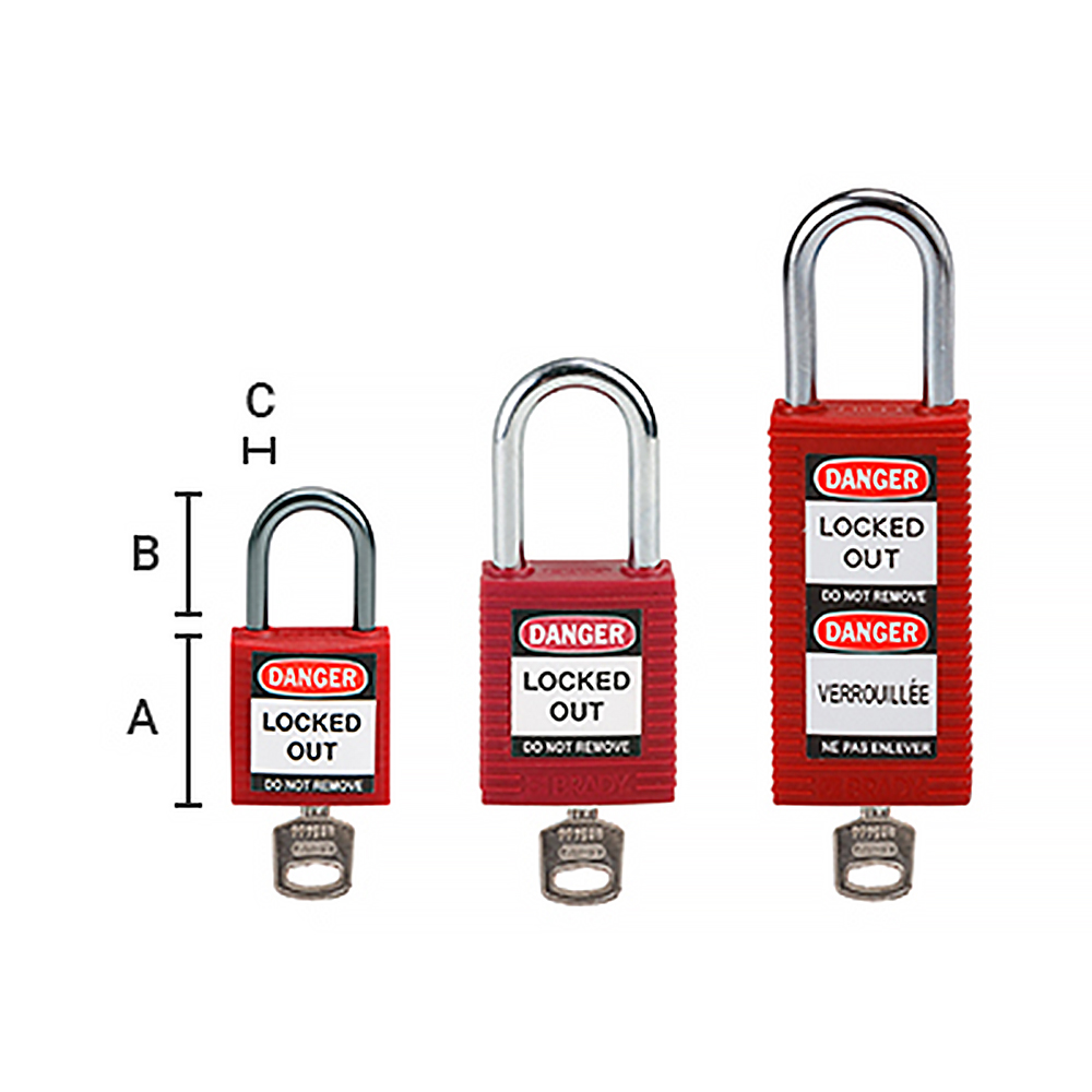 Brady Nylon Lockout Padlocks with Keyed Alike (3 Pack) from GME Supply